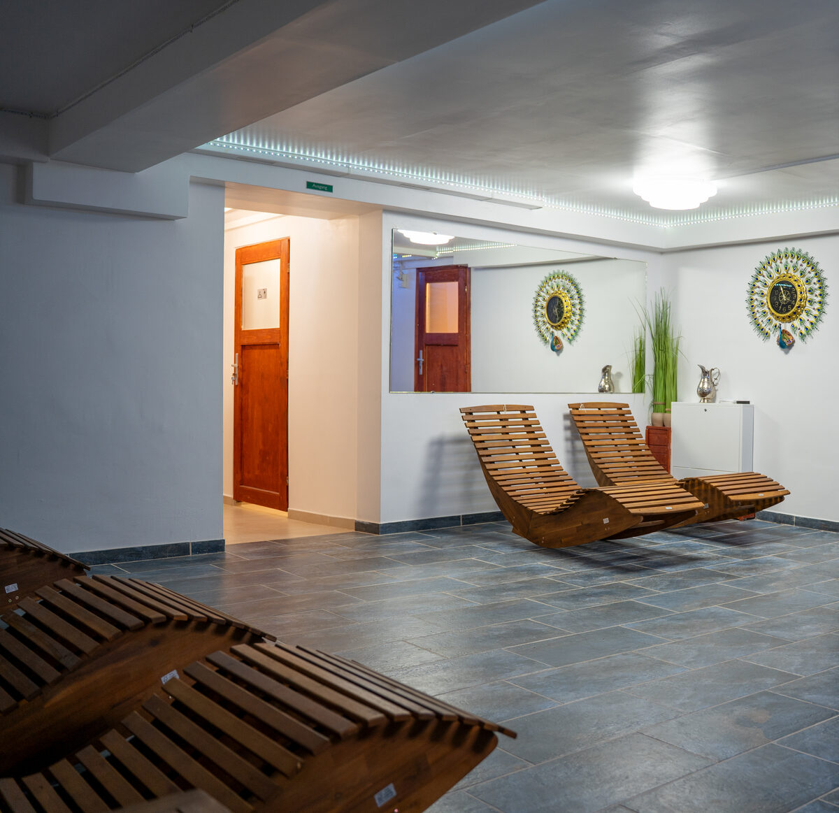 Relaxation area with loungers